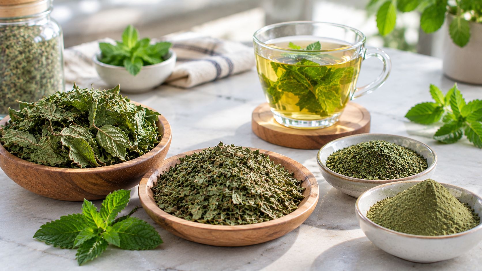 شکل‌های مختلف نعناع برای تولید دمنوش و محصولات گیاهی