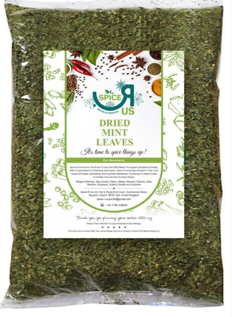 Commercial dried mint packaging for wholesale supply